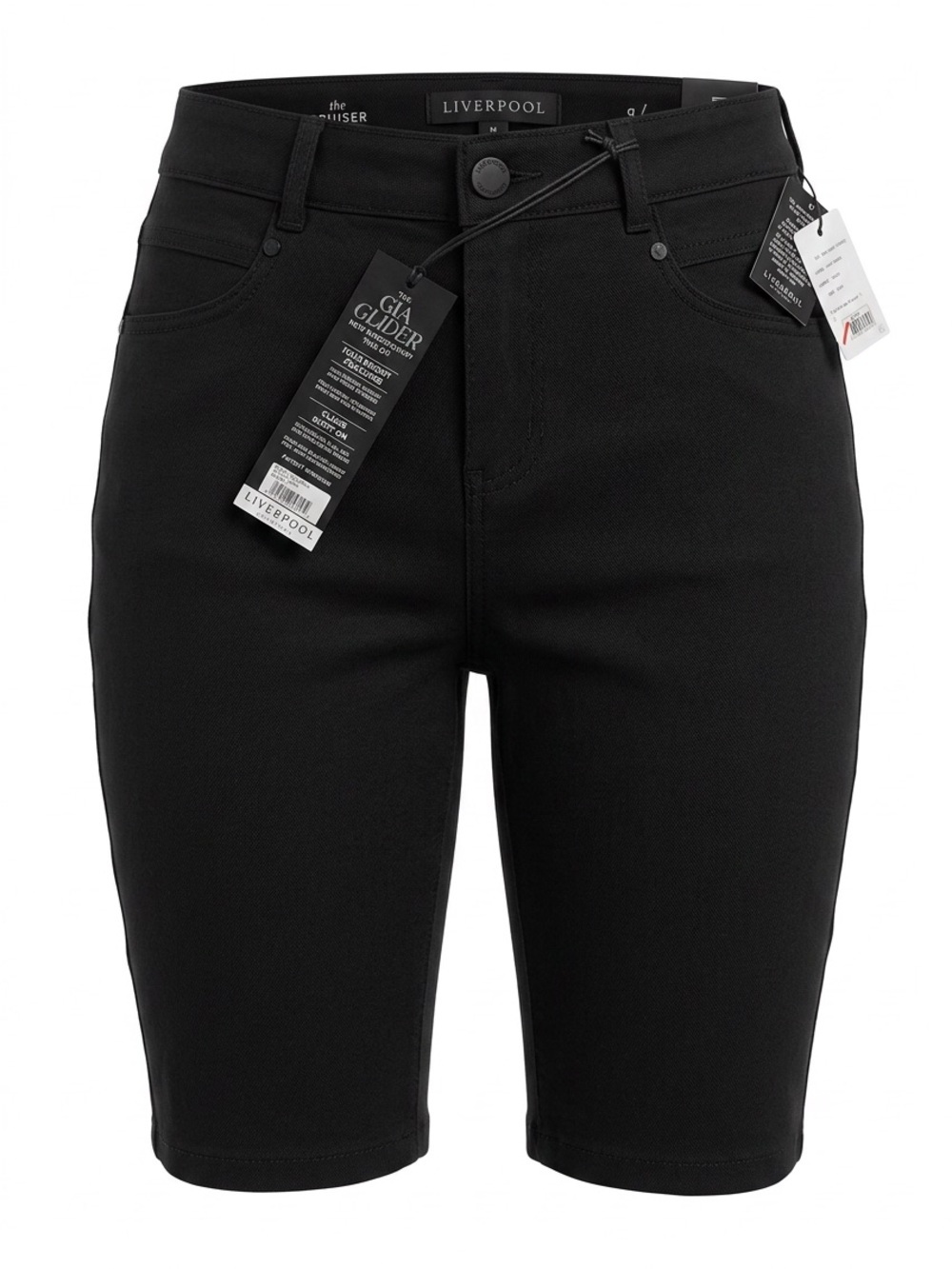 NWT Liverpool Women’s The Cruiser Black High-Rise Bermuda Shorts Size 8/29